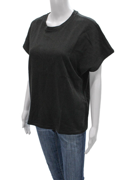 Zara Women Basic Cotton Crewneck Short Sleeve T-Shirt Gray Size S