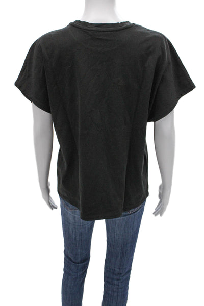 Zara Women Basic Cotton Crewneck Short Sleeve T-Shirt Gray Size S