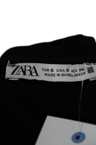 Zara Women Basic Cotton Crewneck Short Sleeve T-Shirt Gray Size S