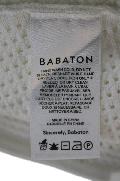 Babaton Women Cropped Tank White Square Neck Sleeveless Size M