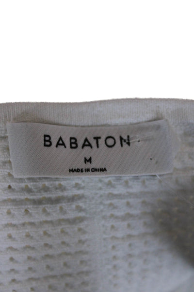 Babaton Women Cropped Tank White Square Neck Sleeveless Size M