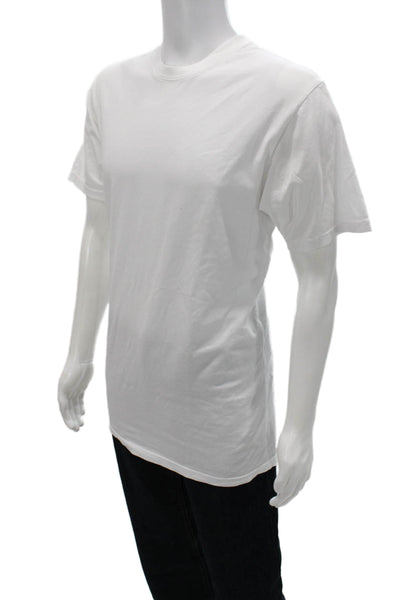 Talentless Mens Basic White Cotton Crew Neck Short Sleeve T-Shirt Size L