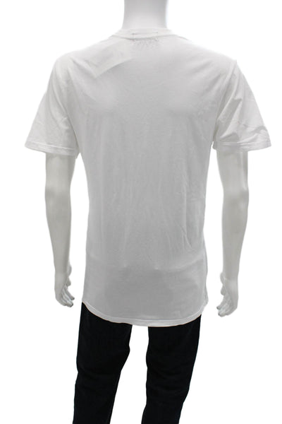 Talentless Mens Basic White Cotton Crew Neck Short Sleeve T-Shirt Size L