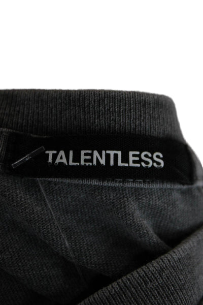 Talentless Unisex Adults Basic Gray Cotton Crew Neck T-Shirt Size L