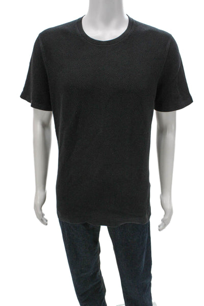 Massimo Dutti Mens Gray Crew Neck Short Sleeve Basic T-Shirt Size L