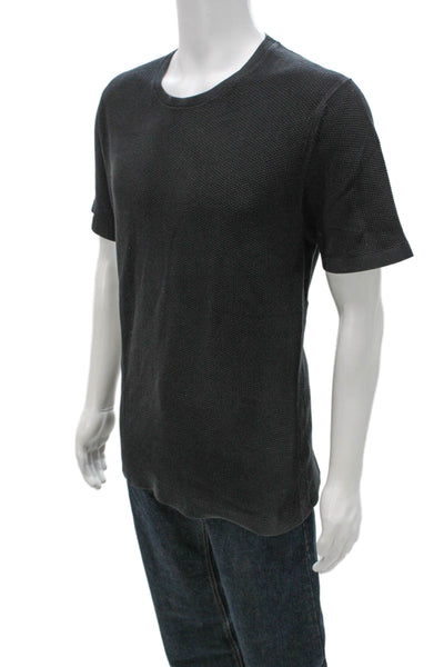 Massimo Dutti Mens Gray Crew Neck Short Sleeve Basic T-Shirt Size L