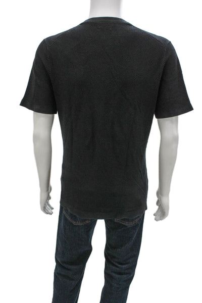 Massimo Dutti Mens Gray Crew Neck Short Sleeve Basic T-Shirt Size L