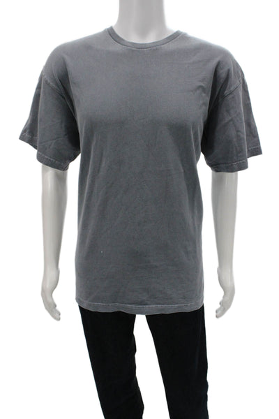 Talentless Unisex Basic Cotton Crew Neck Short Sleeve T-Shirt Gray Size L