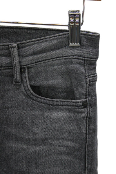 Mother Womens Skinny Jeans Gray Cotton High Rise Button Size 26