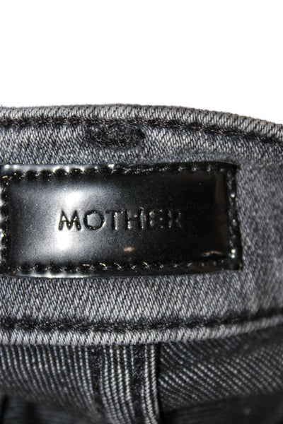 Mother Womens Skinny Jeans Gray Cotton High Rise Button Size 26