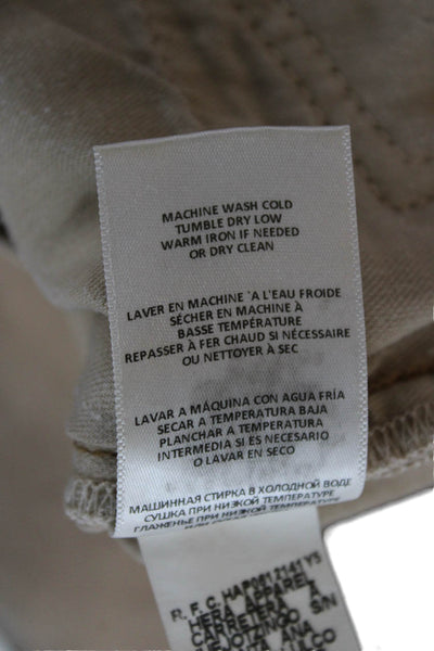 Re/Done Women Straight Jeans Beige High Rise Button Size 26