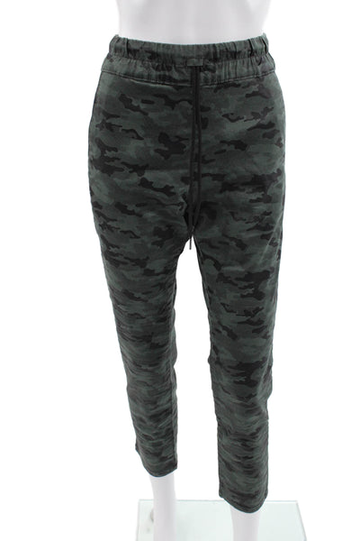 Flog Women Jogger Pants Green Camouflage Drawstring Waist Size 28