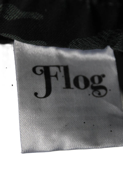 Flog Women Jogger Pants Green Camouflage Drawstring Waist Size 28