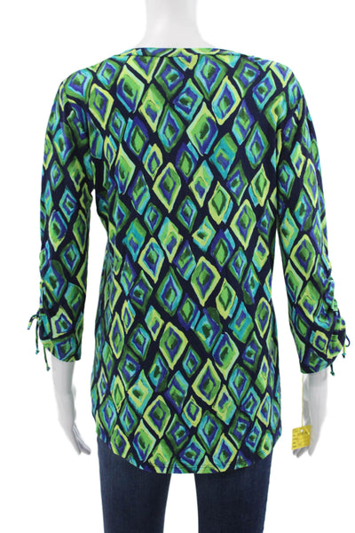 Pure Essence Women Basic Blouse Multicolor V-Neck 3/4 Sleeve Size S