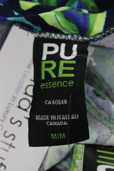 Pure Essence Women Multicolor V-Neck Geometric Basic Blouse 3/4 Sleeve Size M