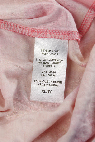 Renuar Womens Multicolor V-Neck Short Sleeve Basic Blouse Size XL