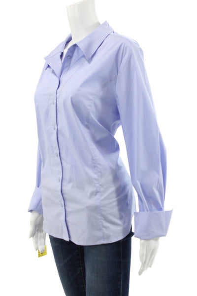 Renuar Womens Collared Button-Up Long Sleeve Blue Top Size XL