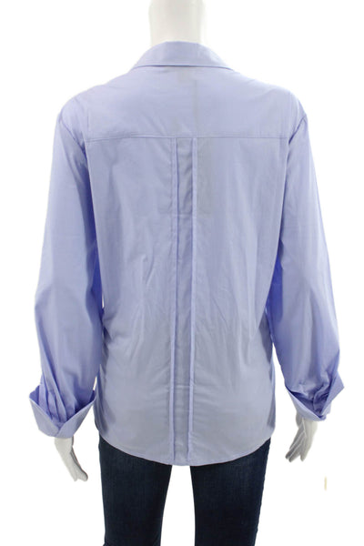 Renuar Womens Collared Button-Up Long Sleeve Blue Top Size XL