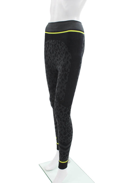 Sweaty Betty Women Ankle Seamless Knit Animal Print Leggings Black Size XS