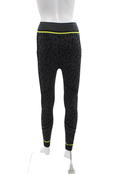Sweaty Betty Women Ankle Seamless Knit Animal Print Leggings Black Size XS