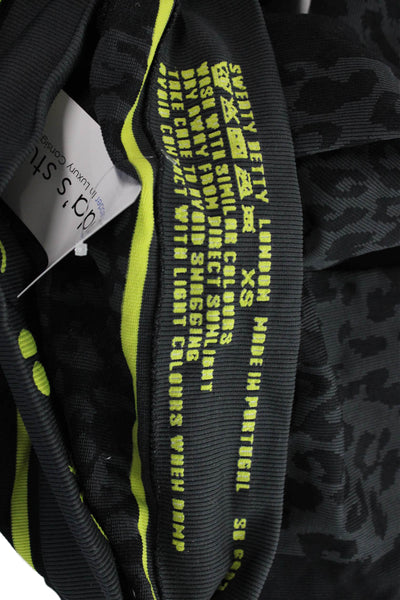 Sweaty Betty Women Ankle Seamless Knit Animal Print Leggings Black Size XS