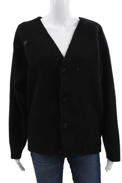Pangaia Unisex Black 97% Recycled Cashmere V-Neck Cardigan Long Sleeve Size XS