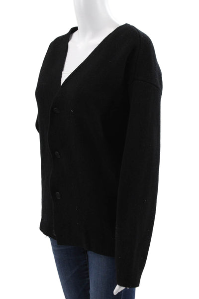 Pangaia Unisex Black 97% Recycled Cashmere V-Neck Cardigan Long Sleeve Size XS