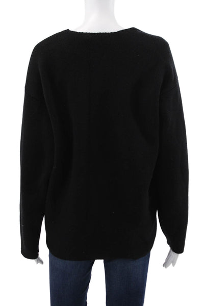 Pangaia Unisex Black 97% Recycled Cashmere V-Neck Cardigan Long Sleeve Size XS