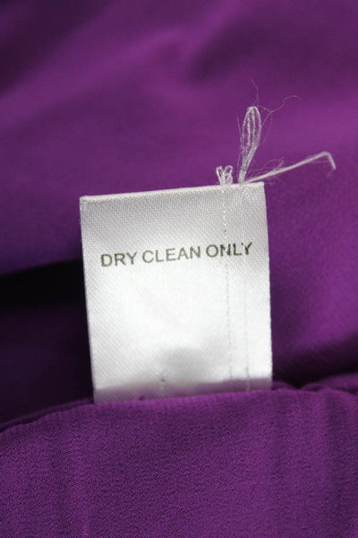 Misha Nonoo Women Cropped Silk V-Neck Tank Purple Size 2