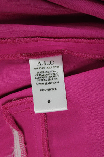 A.L.C. Womens Dress Pants Pink Viscose Zip Inseam 30 Size 0