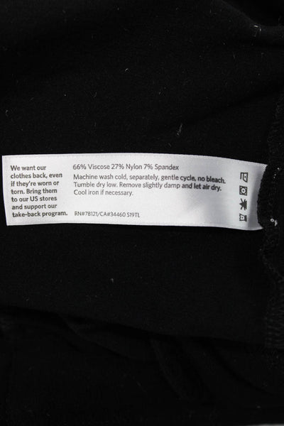 Eileen Fisher Women Cropped Black Viscose Pants Button Closure Size 10