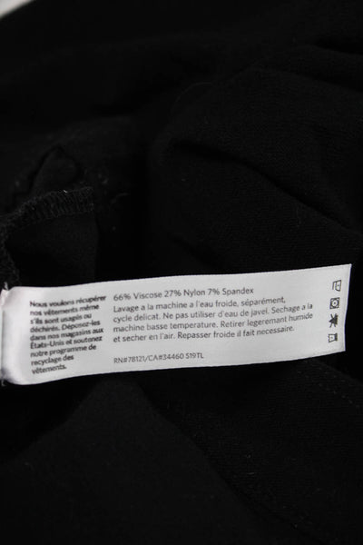 Eileen Fisher Women Cropped Black Viscose Pants Button Closure Size 10
