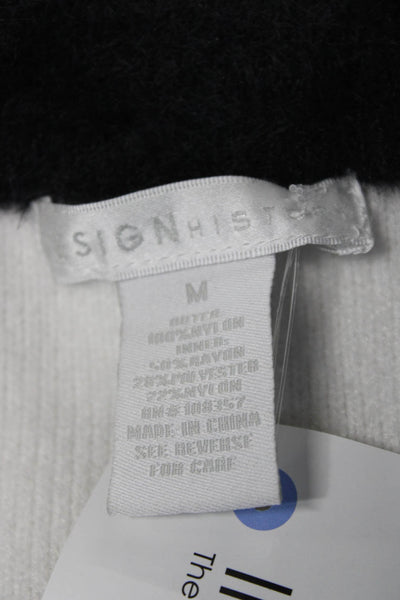Design History Womens Cardigan White Nylon Long Sleeve Size M