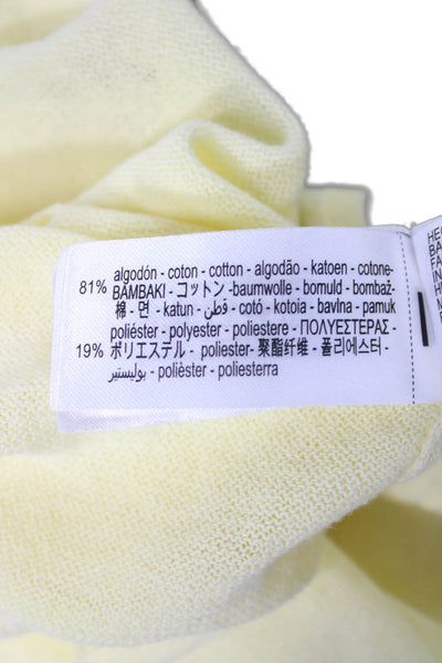 Zara Womens Basic Sleeveless Tank Yellow Scoop Neck Cotton Size S