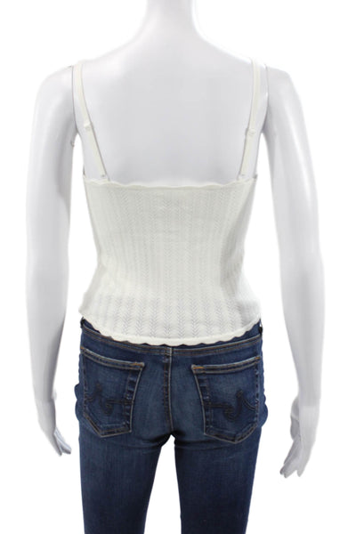Wilfred Womens V Neck Geometric Viscose Tank Top White Size M