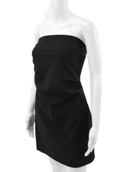 Zara Women Sheath Black Strapless Zip Polyester Dress Size M