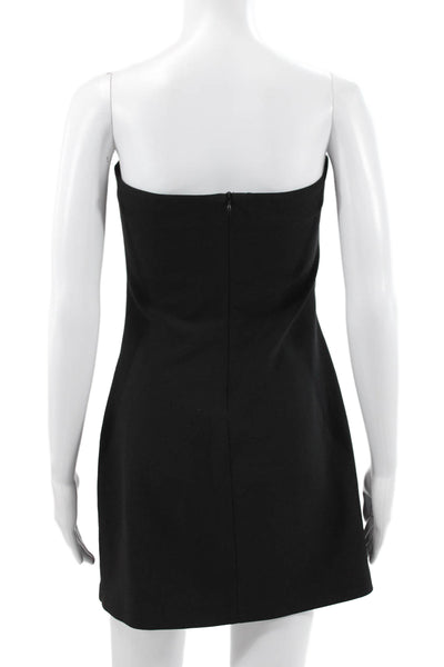 Zara Women Sheath Black Strapless Zip Polyester Dress Size M
