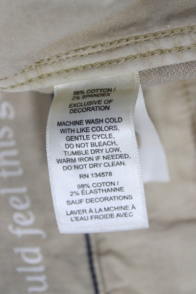 Vineyard Vines Womens Chino Shorts Beige Cotton Spandex Button Size 2