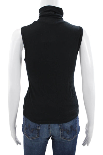 Theory Women Basic Turtleneck Tank Black Sleeveless Size PS