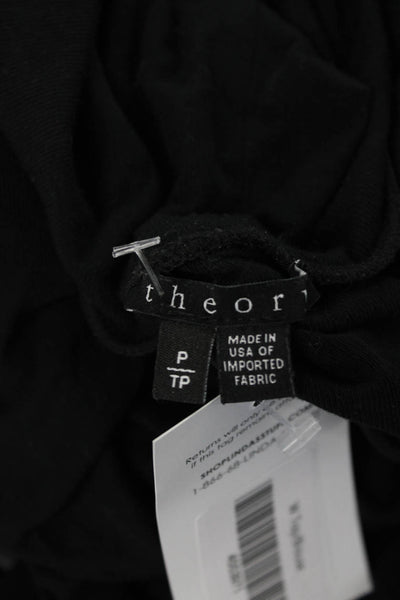 Theory Women Basic Turtleneck Tank Black Sleeveless Size PS