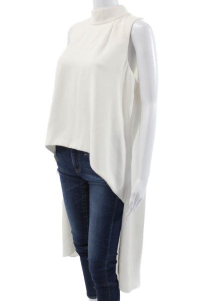 Sachin & Babi Women White Sleeveless Mock Neck Tunic Polyester Size 10