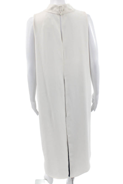 Sachin & Babi Women White Sleeveless Mock Neck Tunic Polyester Size 10