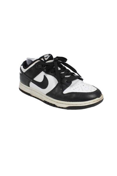 Nike Unisex Adults Leather Two-Toned Low Top Sneakers Black Size 8