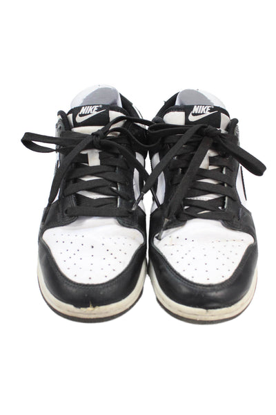 Nike Unisex Adults Leather Two-Toned Low Top Sneakers Black Size 8