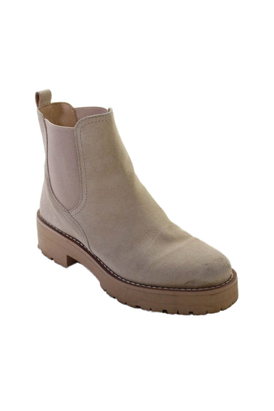 Sam Edelman Womens Slip On Block Heel Platform Ankle Booties Brown Suede Size 6