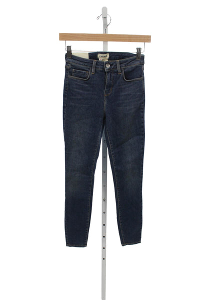 L'Agence Women Skinny High Rise Blue Cotton Jeans Button Fly Size 24