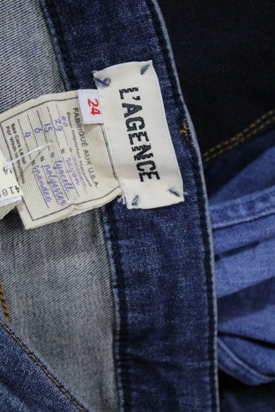 L'Agence Women Skinny High Rise Blue Cotton Jeans Button Fly Size 24