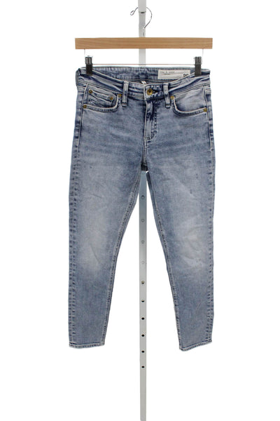 Rag & Bone Women Skinny Jeans Blue Cotton Mid Rise 24 Inseam Size 25