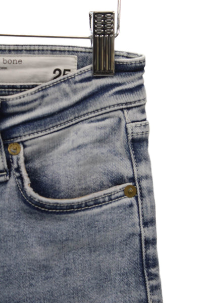 Rag & Bone Women Skinny Jeans Blue Cotton Mid Rise 24 Inseam Size 25