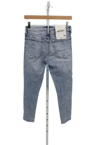 Rag & Bone Women Skinny Jeans Blue Cotton Mid Rise 24 Inseam Size 25